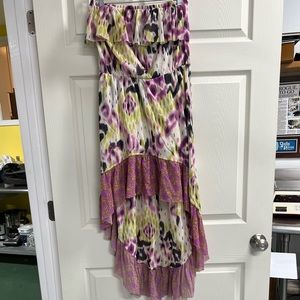Anthropologie Lilka Women Ostera Strapless Hi-Lo Mesh Gauze Dress - Medium - EUC
